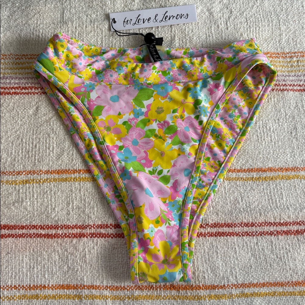 XS - NWT - For Love And Lemons - Pastel Floral Bikini Bottom